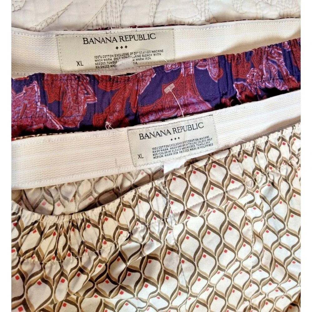 2 Banana Republic 100% Cotton boxer style shorts XL